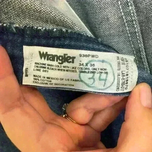 Wrangler jeans 34x36 blue